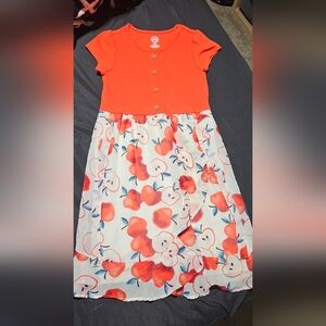 Wonder Nation Orange and White Floral Kids Dress